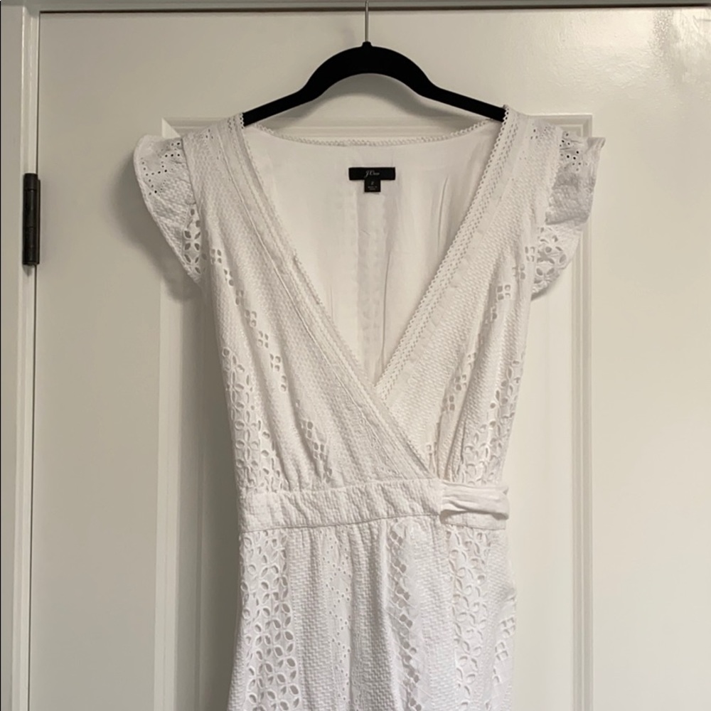 J. Crew Midi Wrap Dress in Allover Eyelet